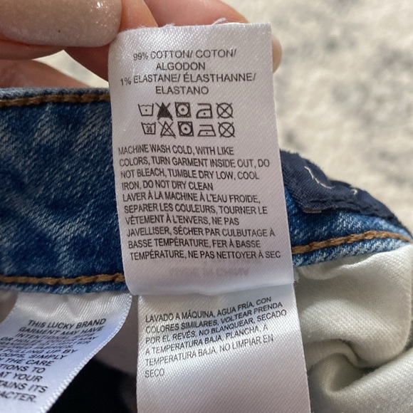 Lucky Brand | The Roll Up - Distressed Blue Jean Shorts with Distressing - 6/28 - Picture 7 of 9